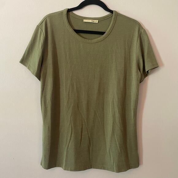 Wilfred Free Women size Medium Forest Green Crewneck Tee T-Shirt Stretch Lounge - Picture 1 of 9
